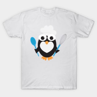 Penguin Chef Baking with Chef Hat T-Shirt